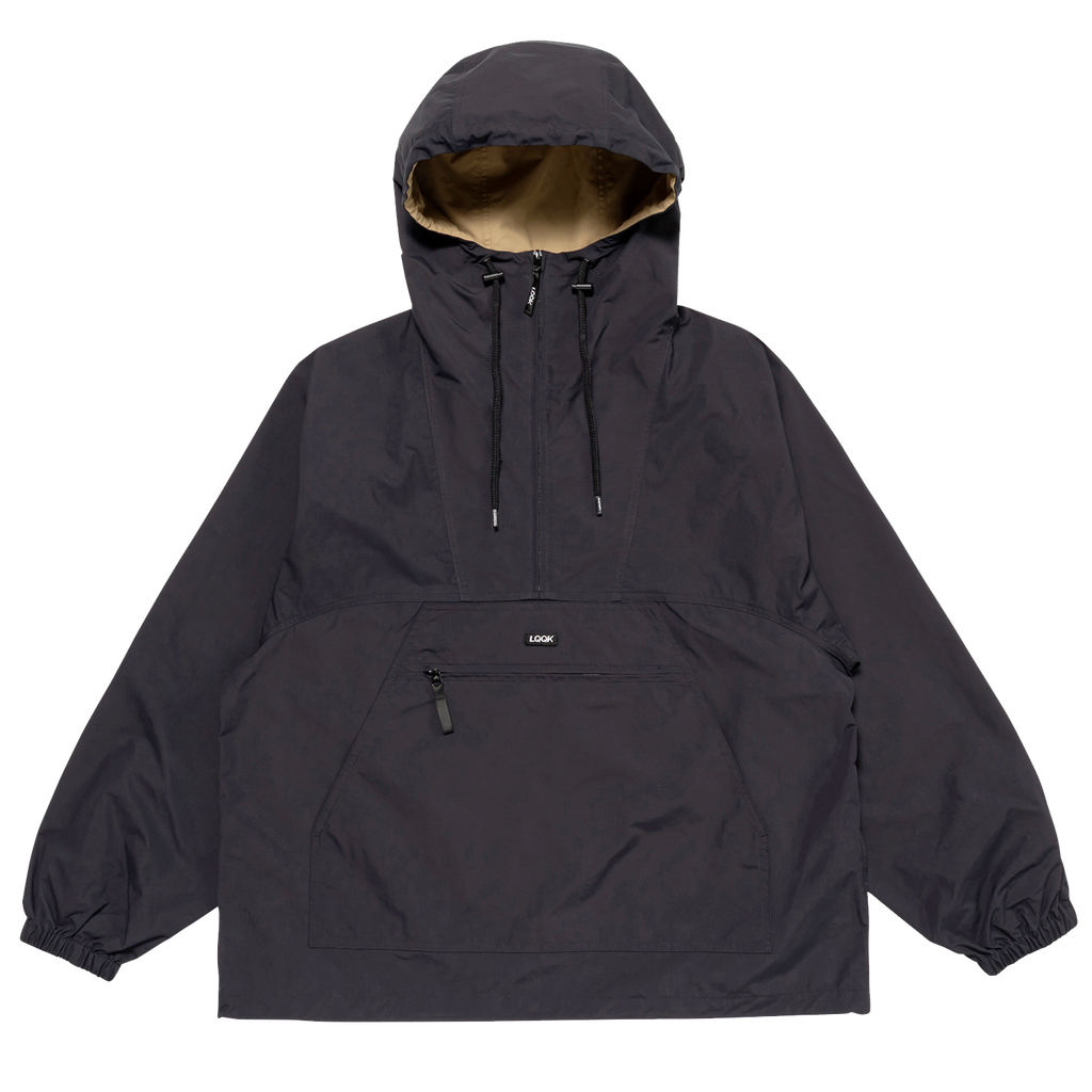 NYLON ANORAK HOODIE - Black