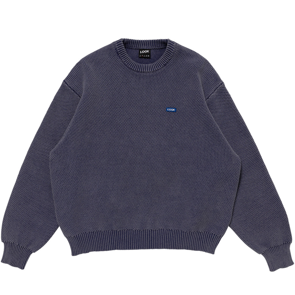 Waffle Knit Sweater - Faded Navy