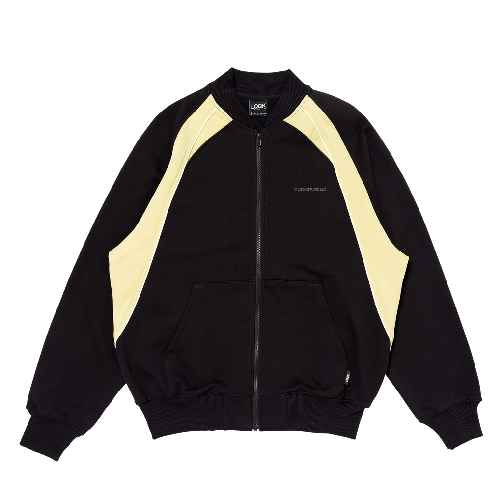 Team Fleece Zip-up Sweat / Black and Sage