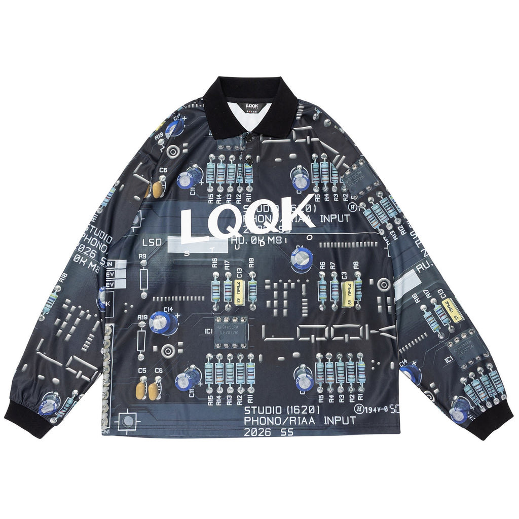 Circuit Board L/S Polo Jersey