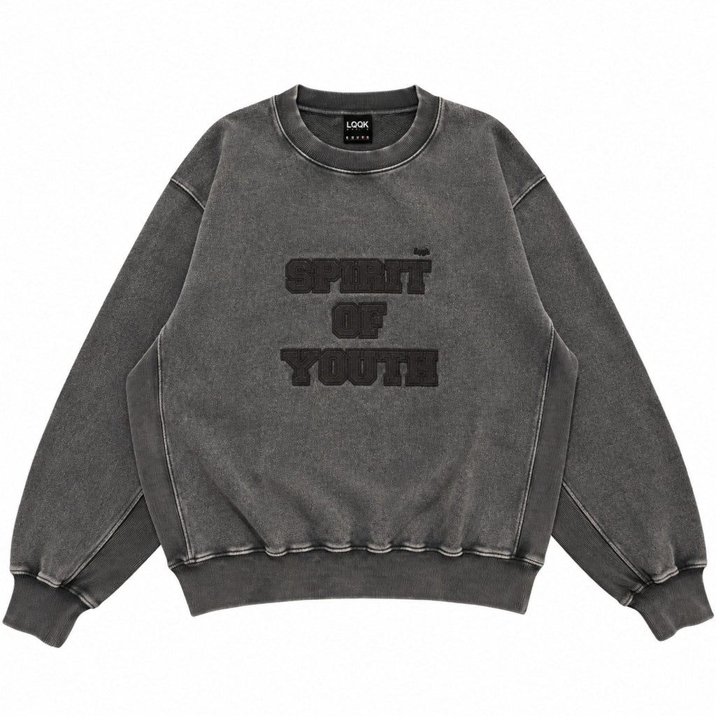 SPIRIT OF YOUTH Crewneck sweatshirt -Faded Black