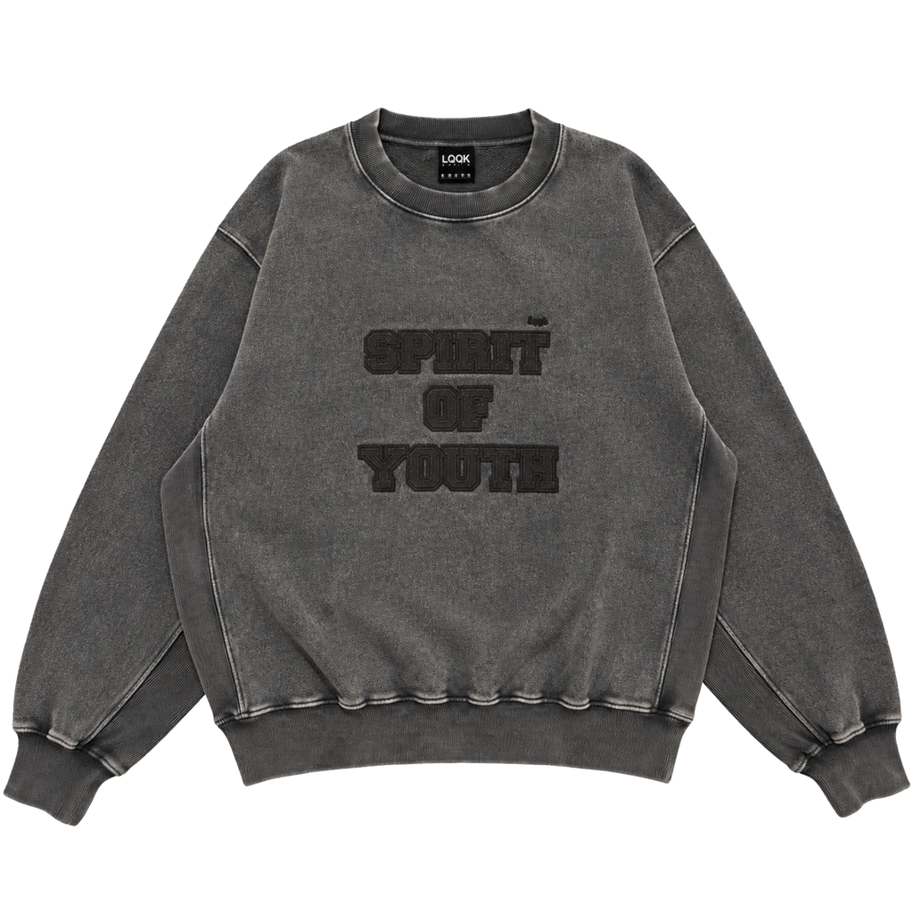 SPIRIT OF YOUTH Crewneck sweatshirt -Faded Black