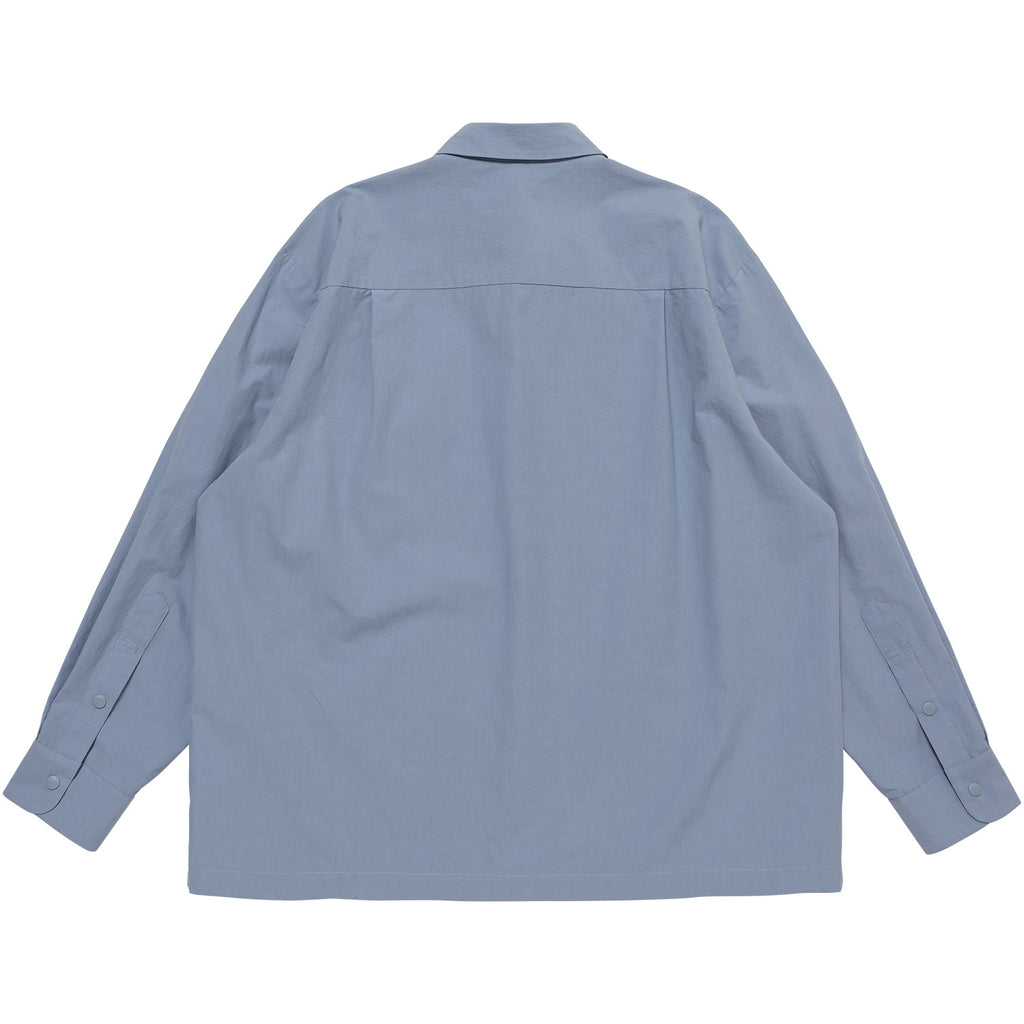 Snap Button Typewriter shirt - Pale Blue
