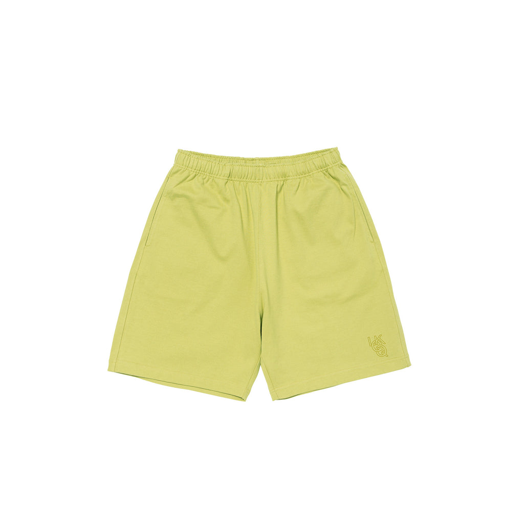 Rugby Weight Cotton Q-Ring logo shorts (Lime)