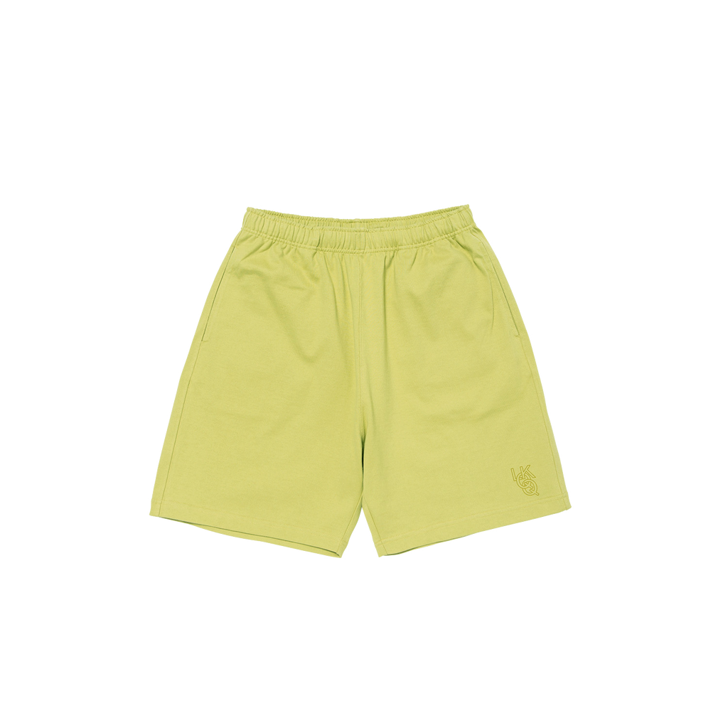 Rugby Weight Cotton Q-Ring logo shorts (Lime)