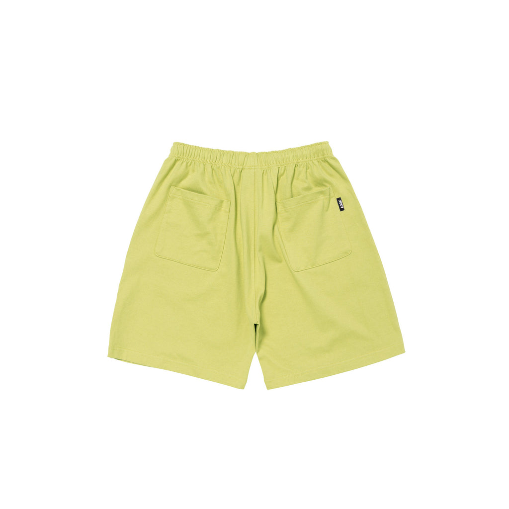 Rugby Weight Cotton Q-Ring logo shorts (Lime)