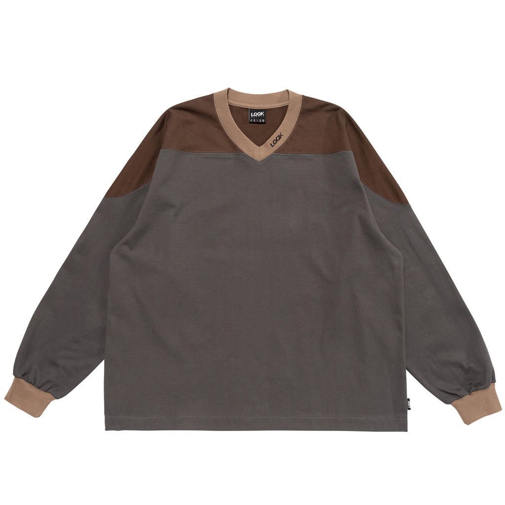 HOCKEY TEE - Brown/Grey