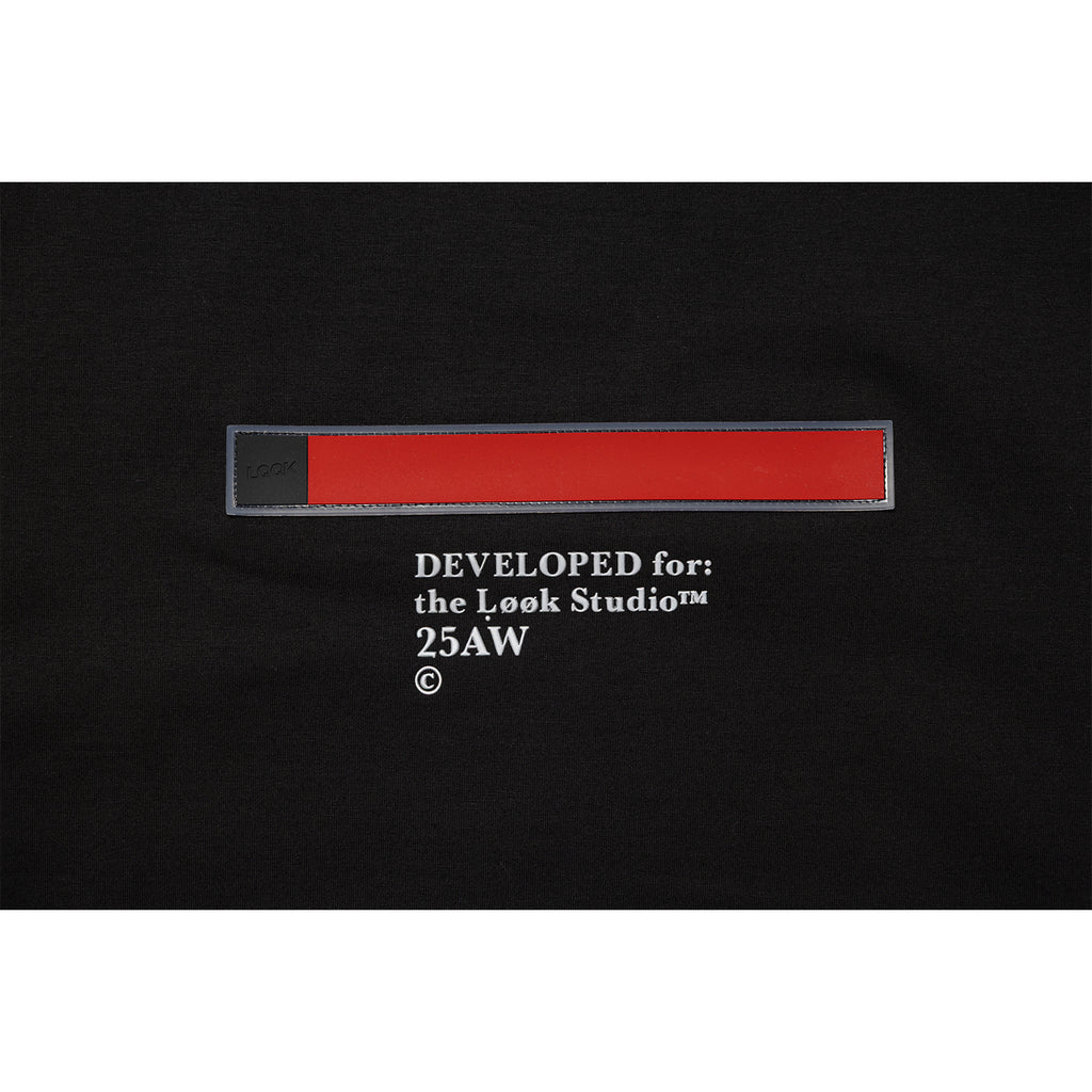 RED STRIPE RAGLAN LONG-SLEEVE - Black