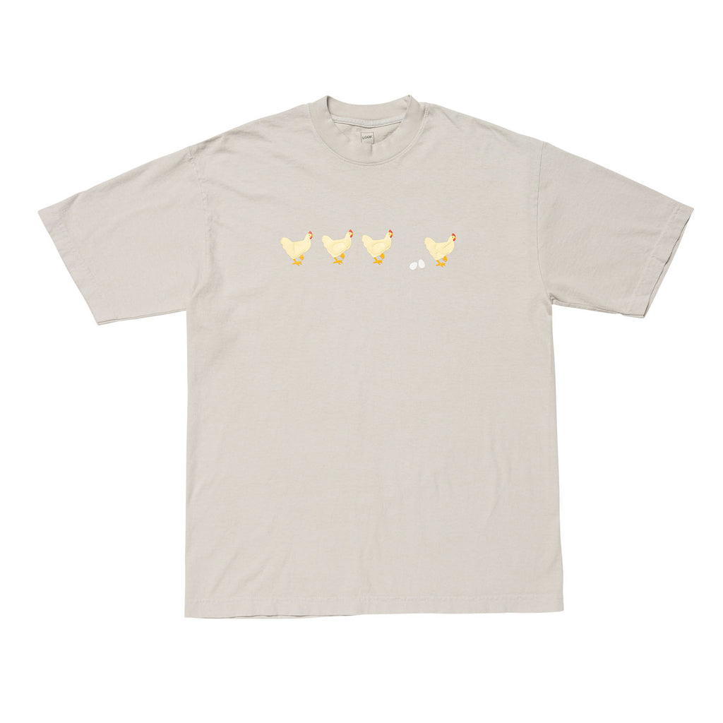CHICKENS Tee - Stone Grey