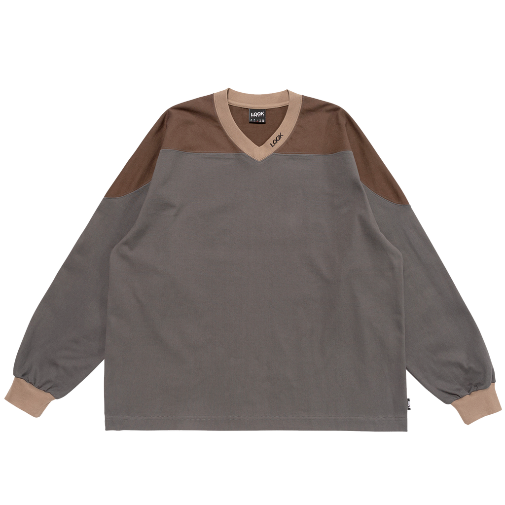 HOCKEY TEE - Brown/Grey
