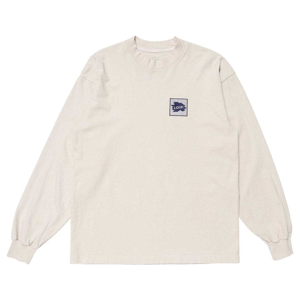 HEAVYWEIGHT LS EMBROIDERED TEE - Stone