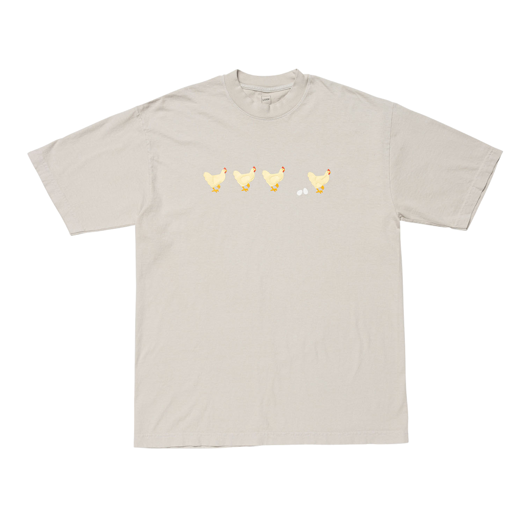 CHICKENS Tee - Stone Grey