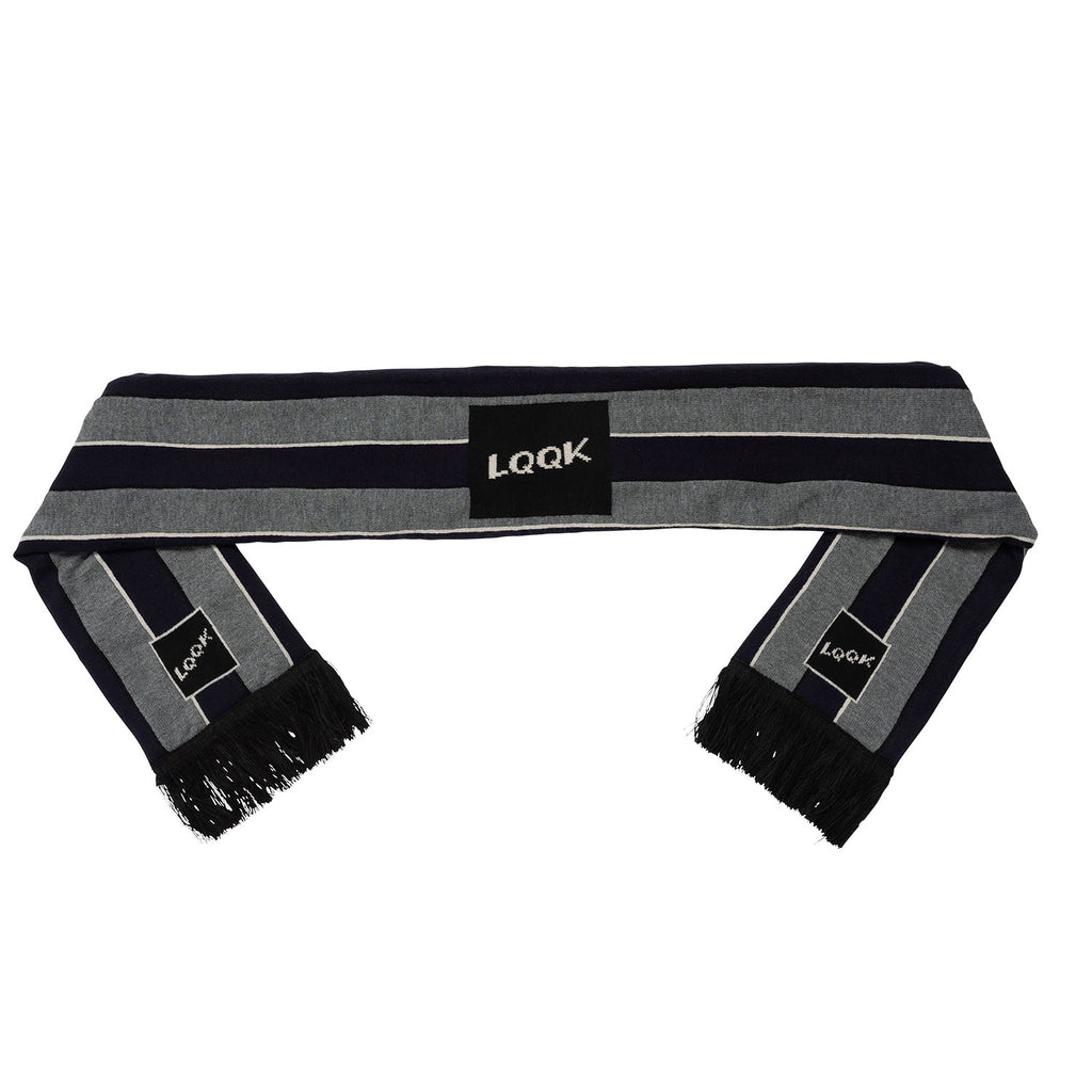 LQQK Knit Scarf -Navy / Grey