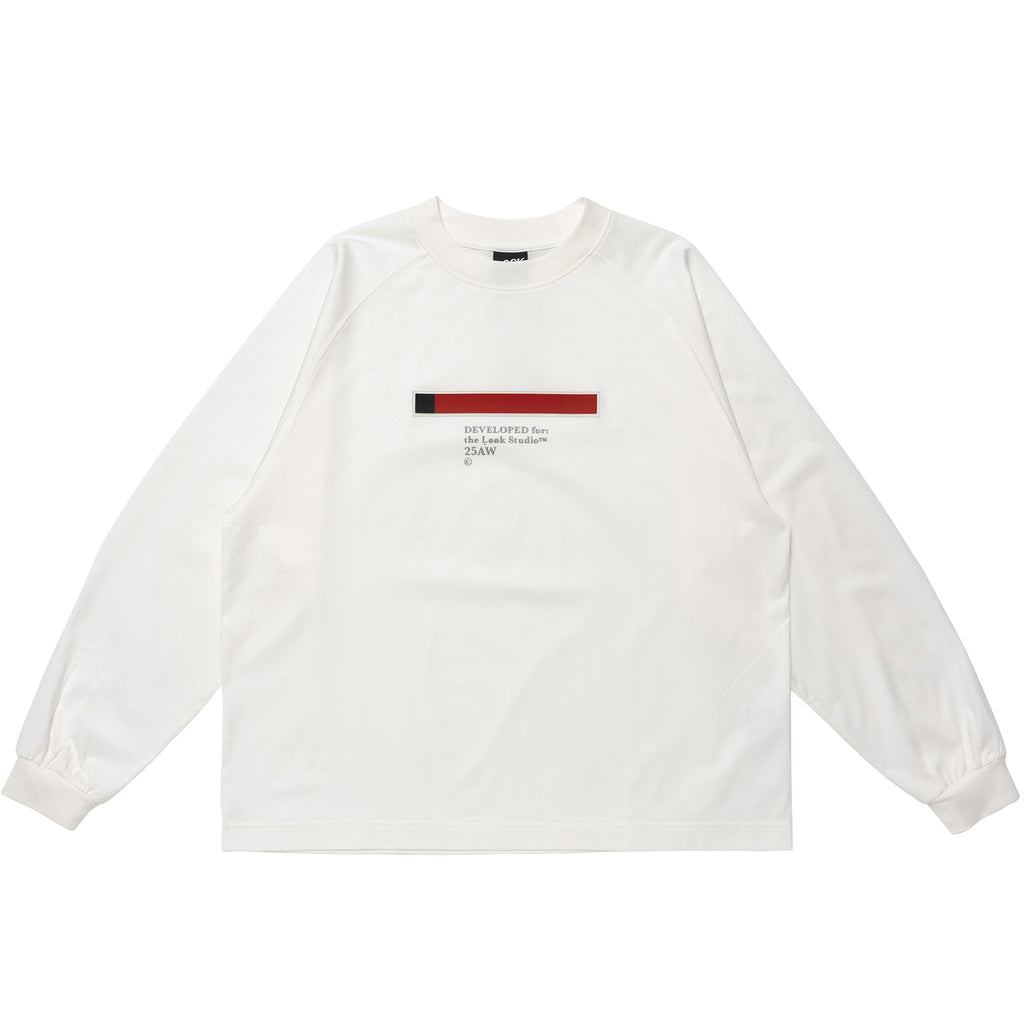 RED STRIPE RAGLAN LONG-SLEEVE - White