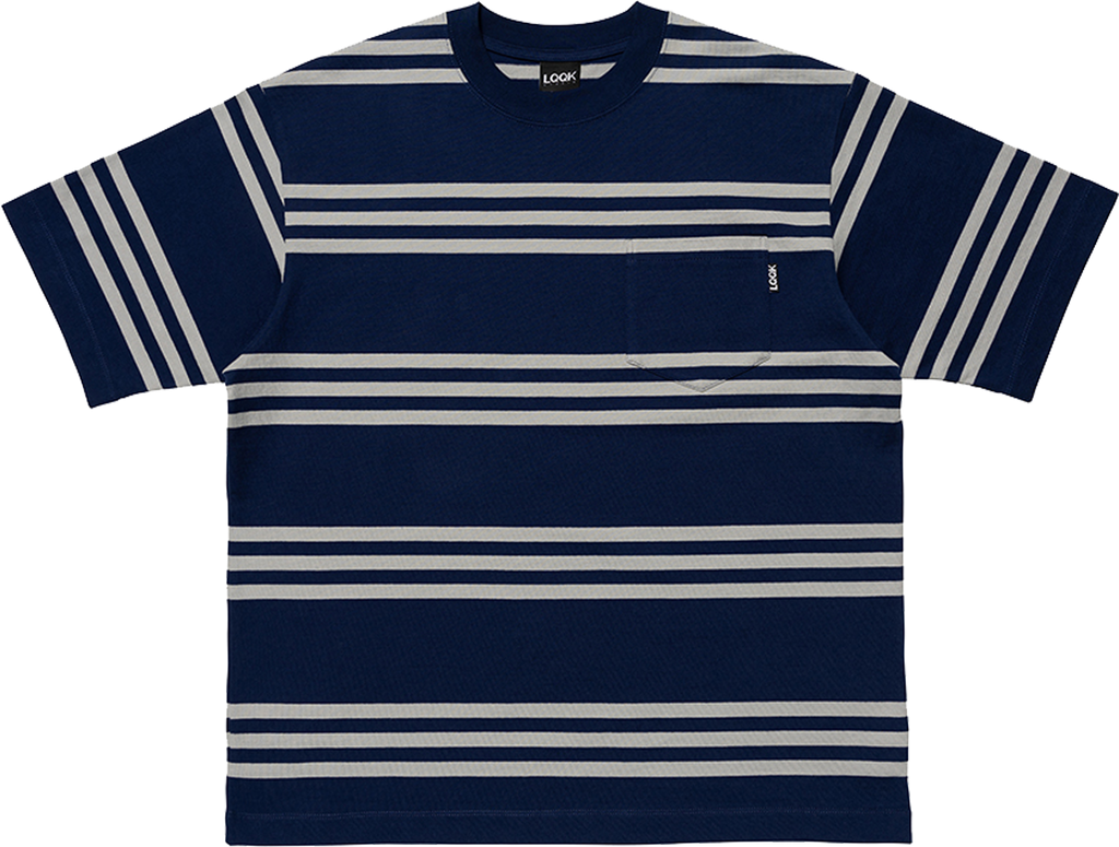 Rugby Weight Pocket T-Shirt (Navy and Grey)