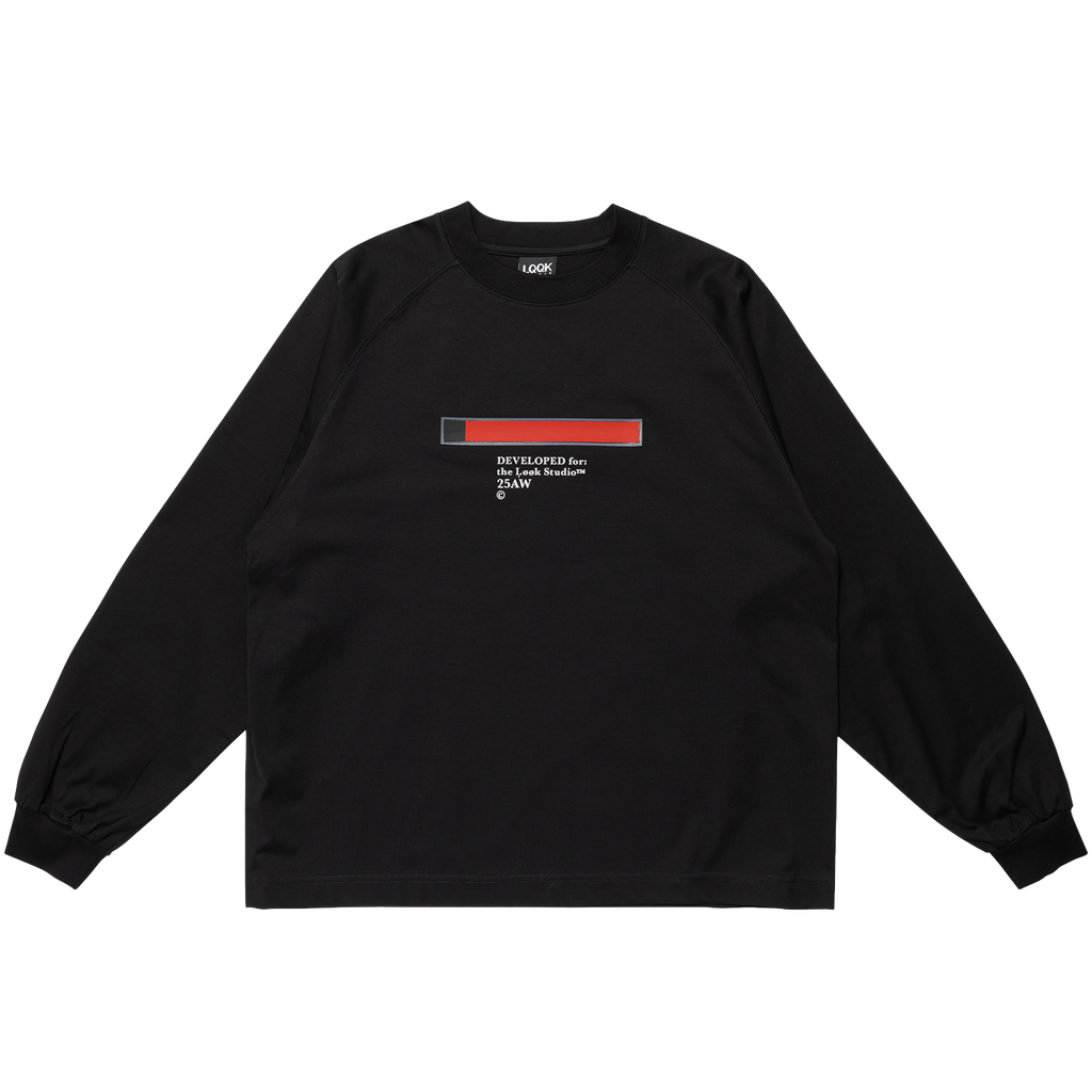 RED STRIPE RAGLAN LONG-SLEEVE - Black