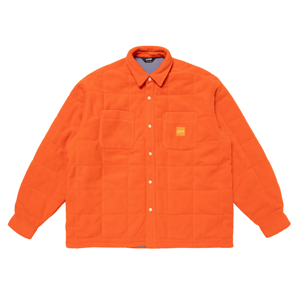 Quilted Button Down - ORANGE